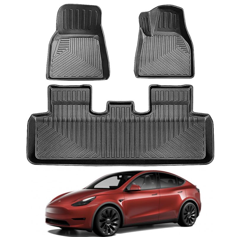 テスラ Model Y 専用 TPE 3Dフロアマット 豪華フルセット左ハンドル Amazon | テスラ モデルY 3DフロアマットTesla Model Y 2021年〜現行