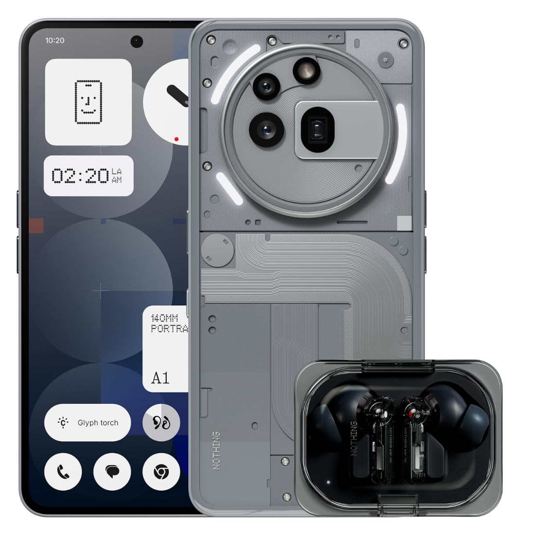Nothing Phone (3a) Pro 256 GB - smartphone con fotocamera con periscopio da 50 MP, Ultra zoom 60x - Grigio Ear (a) Nero