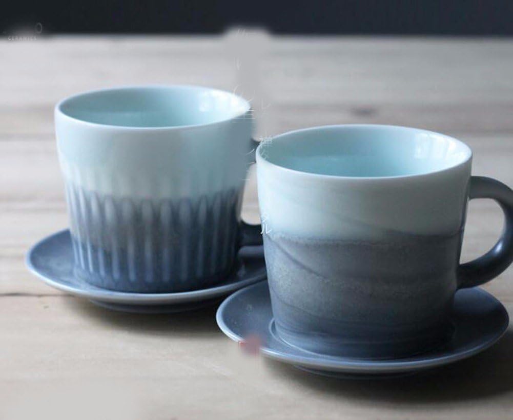 QPSSP Coffee Cup, Ceramic Cup, Coffee, Simple European Style Mark, Afternoon Tea Cup, A Set Of Ceramic Cups,C