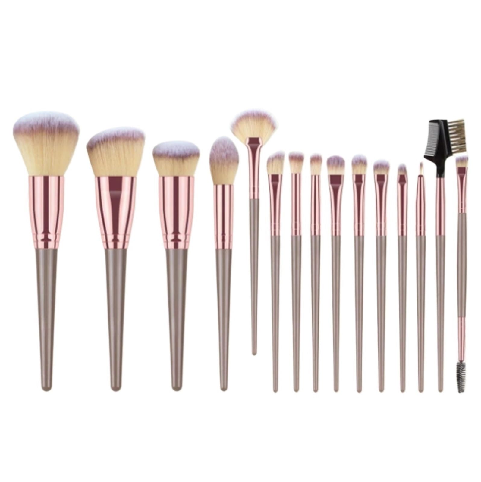 Pinsel Werkzeuge Make-up-Pinsel-Set, 15-teilig, Make-up-Pinsel, Rouge, Lidschatten, Mischpinsel-Set Gesichtsbemalung(Khaki)