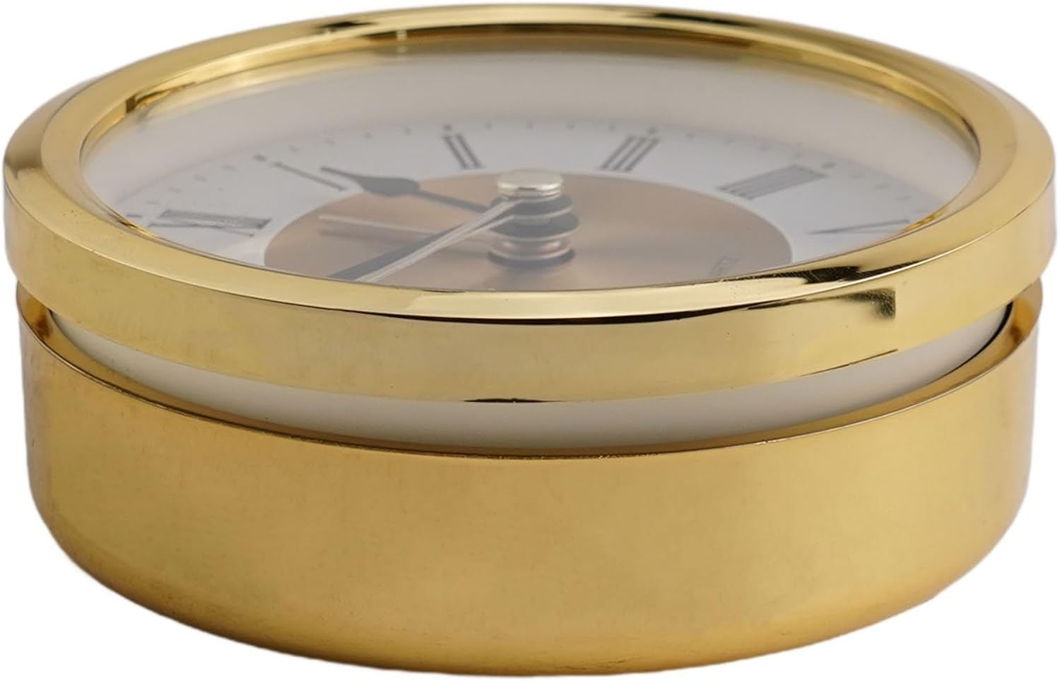 89mm Quartz Clock Insert Movement Replacement with Gold Arabic Numbers White, Transparent Lens & Gold Border – DIY Clock Repair Home Décor