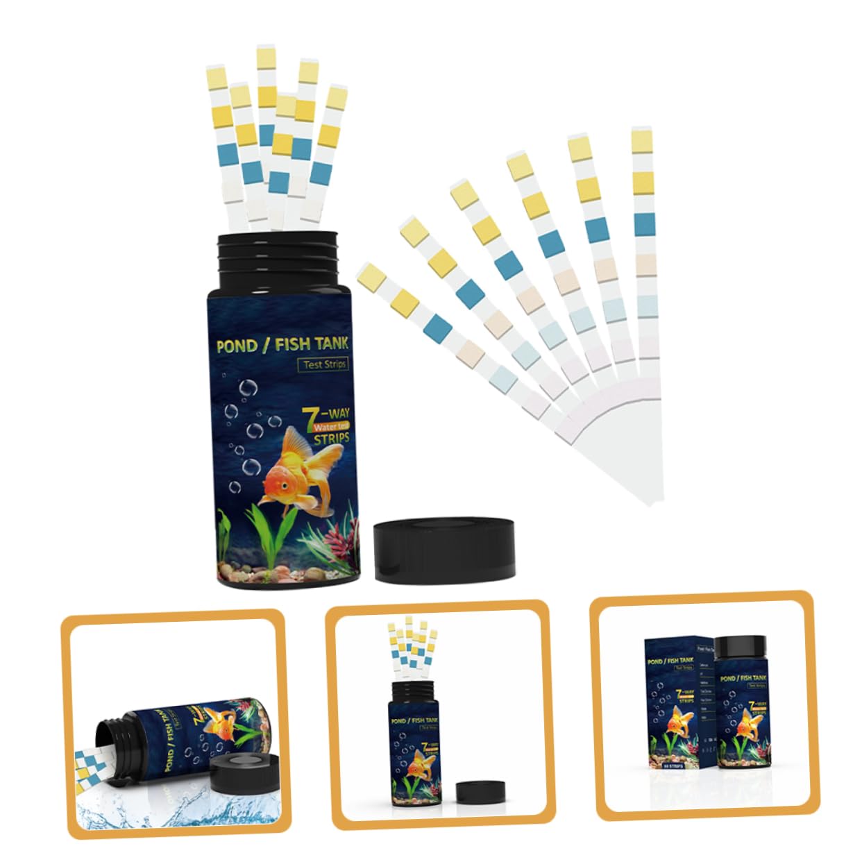 5 Set Strisce Reattive Per Il Test Della Qualità Dell'Acqua Kit Per Il Test Dell'Acqua Strisce Reattive Per Piscina Per Il Test Dei Pesci Che Nuotano 50 pezzi*5