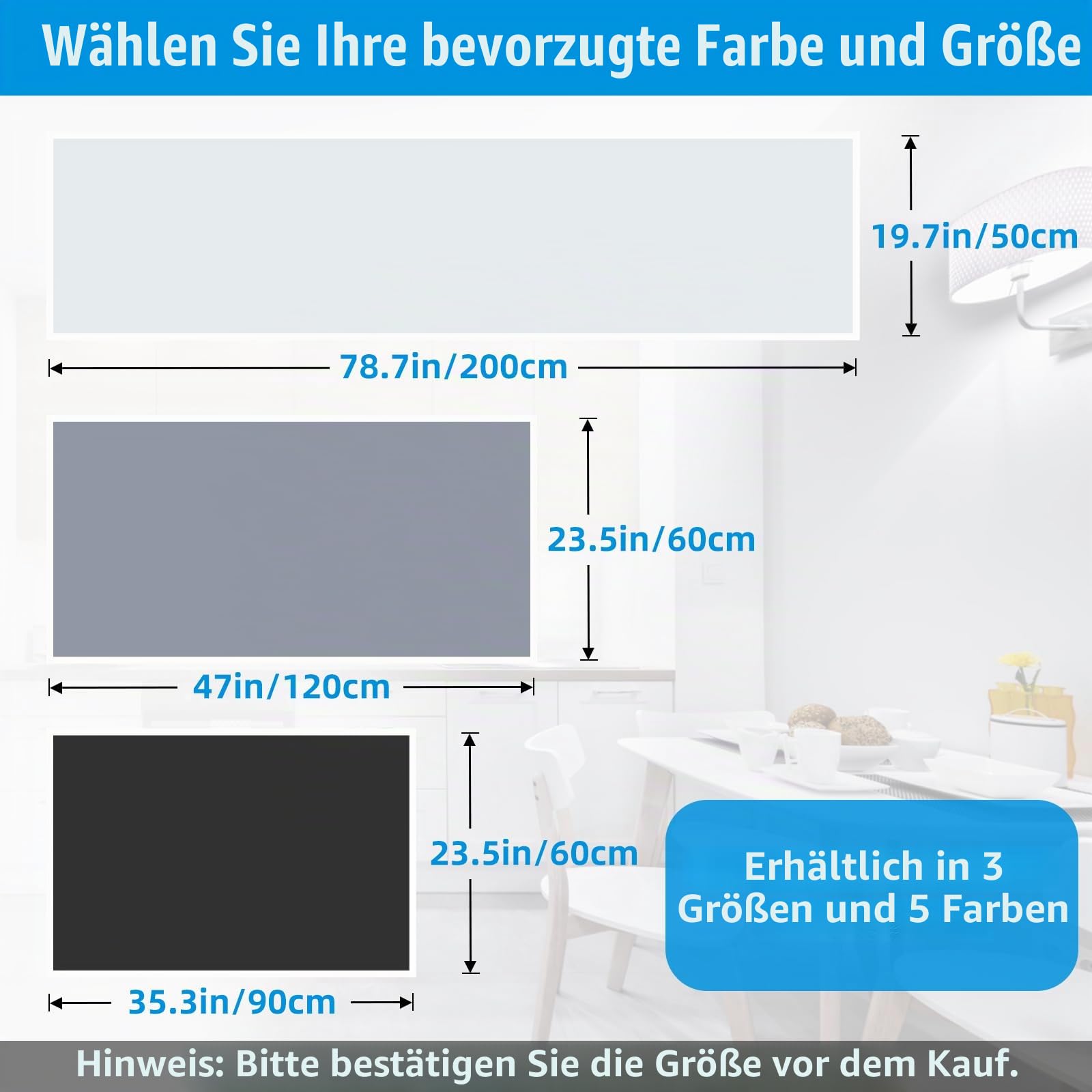 AECHY Silikonmatte Groß 90x60x0,2 cm, Mehrzweck-Silikonmatte, 2mm Dicke Hitzebeständige Matte, Küchenthekenmatte, Wasserdichte Rutschfeste Silikonmatten für Küchentheken, Schwarz