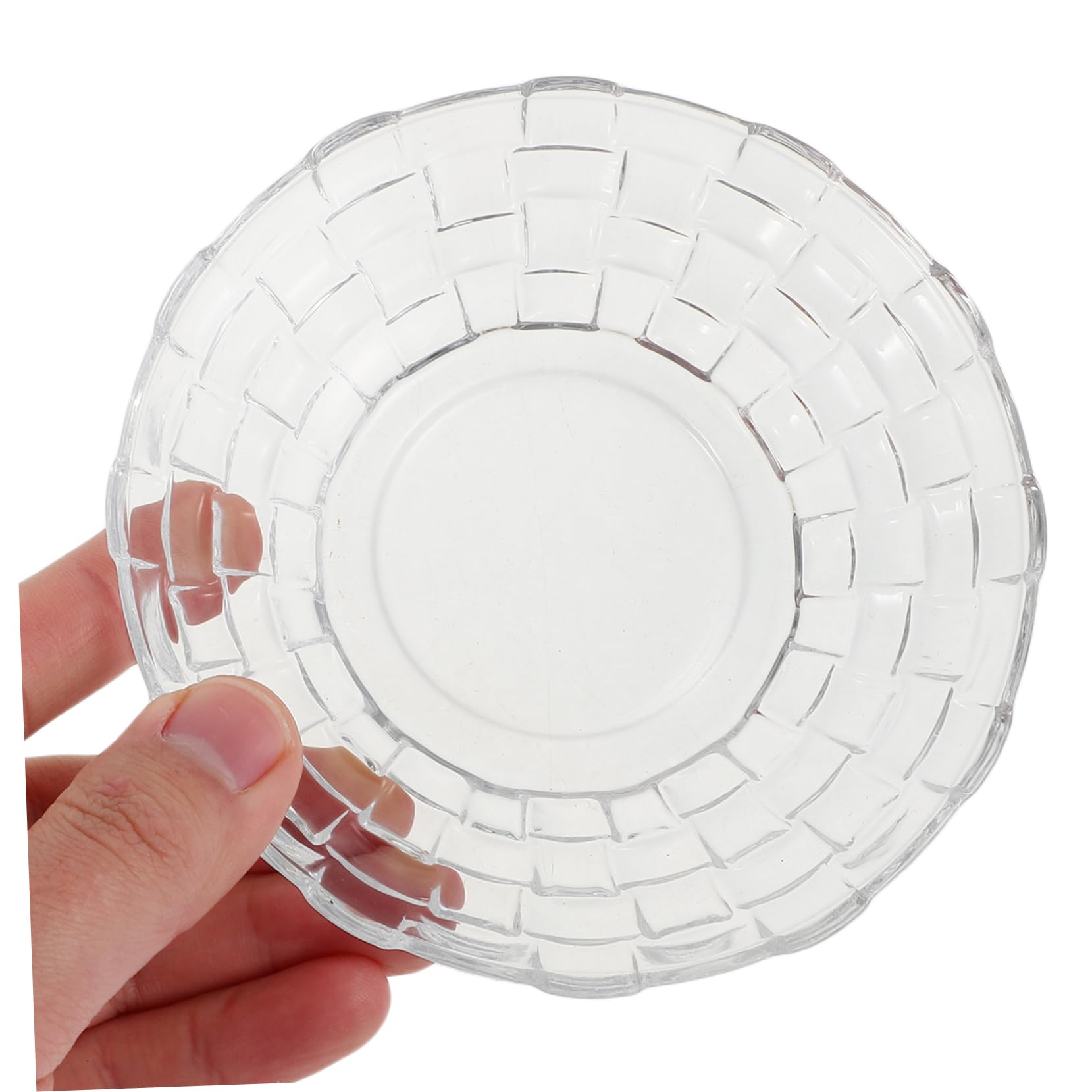 Ciieeo 4stücke Glasteller zum Servieren Runde Glas-platte Transparente Snack-schalen für Gebäck Trockenfrüchte und Vorspeisen als Salat oder Dessertteller