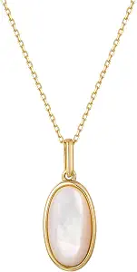 S.Leaf Shell Necklace for Women Sterling Silver Shell Pendant Minimalism Round I Heart I Square I Oval Mother of Pearl Necklace for Women