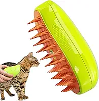 Escova para gatos 3 em 1 – 1/2 pçs escova autolimpante Stea- para gatos, escova de vapor recarregável para animais de estimação com pontas arredondadas, escova multifuncional para cuidados com gatos, pente de massagem elétrico para animais de estimação, pente de remoção de pelos de animais de estimação