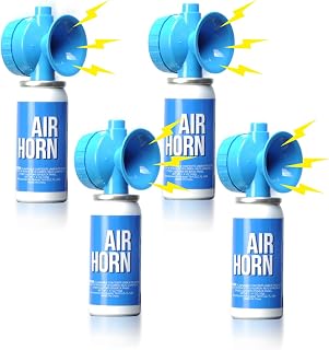 4 Pack 1.4oz Marine Boat Air Horn – Loud Portable Air Horns for Safety, Sports Events, Emergency Use, Handheld Small Mini Airhorn for Boats Dogs Bear Outdoor Alarm