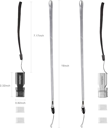 Miniatura 3 de Noopel Silbato para entrenadores con cordón y agarre para la boca, paquete de 2 silbatos de emergencia, alto para árbitros, oficiales deportivos,