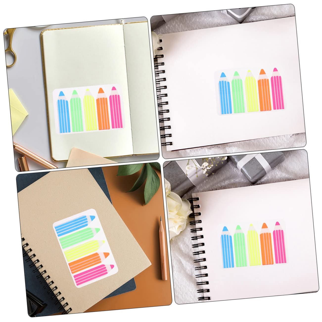 HOMSFOU 4 Set Strisce Colorate Adesive Per Segnalibri Marker Per Pagine Etichette Adesive Per Studio Ufficio E Casa Facili Usare E Portatili Design E Leggero 1200 Pezzi*4