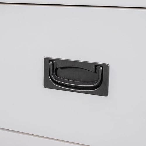 Miniatura 7 de Voohek Mesa de sofá blanca de 36 pulgadas con 4 cajones de almacenamiento y 1 estante para sala de estar pasillos vestíbulo pasillo de entrada