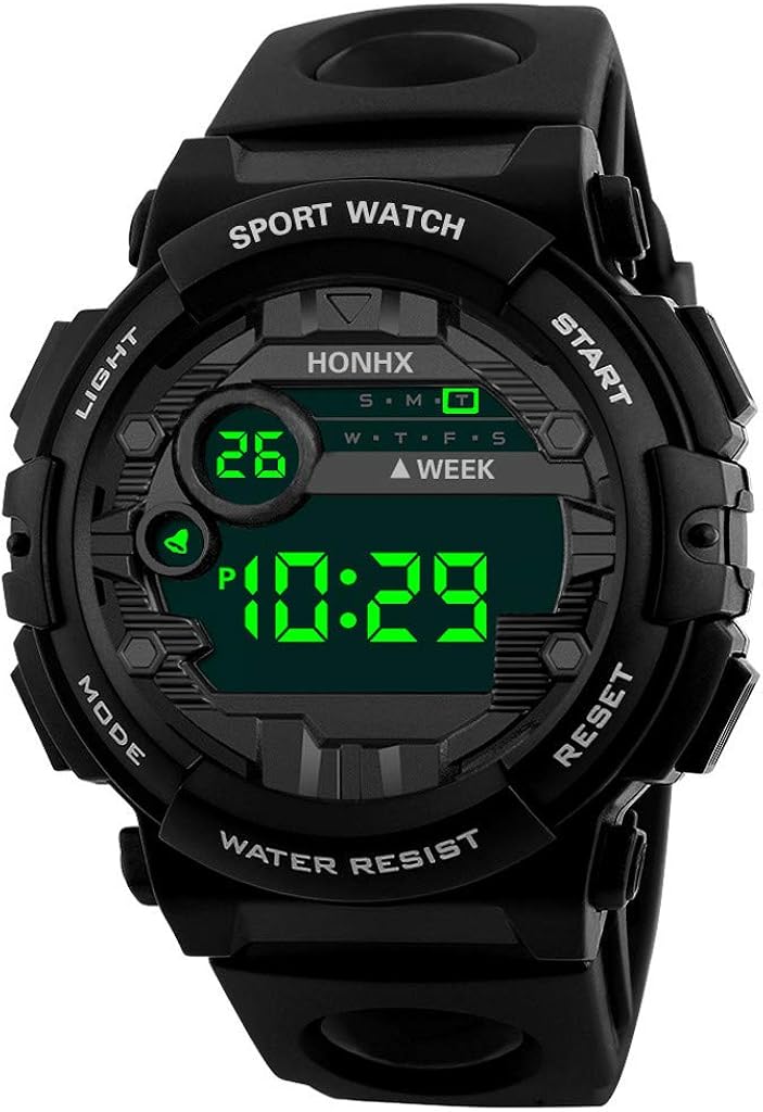 Reloj deportivo digital para hombre electrónico LED a la moda impermeable al aire libre casual reloj de pulsera