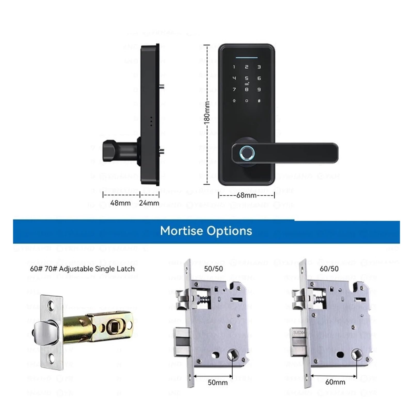 Tuya APP Verstecktes Schrankschloss Biometrisches Smart-Fingerabdruck-elektronisches Passwort RFID-Kartentürschloss Einfache Hohe Sicherheit(T2-R-6070)