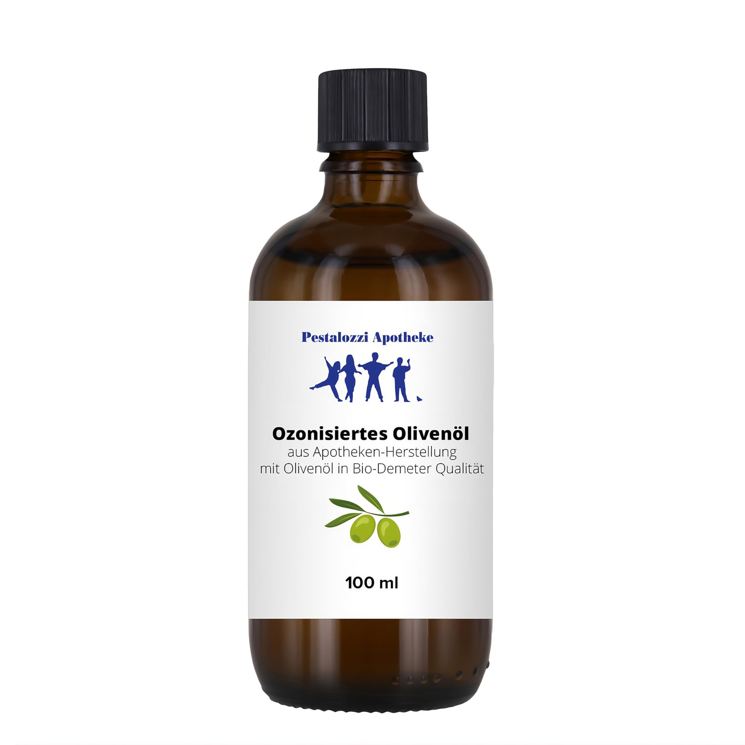 Ozonisiertes Olivenöl, 100 ml | Apotheken-Herstellung mit Olivenöl in Bio-Demeter Qualität | kaltgepresst für Haut