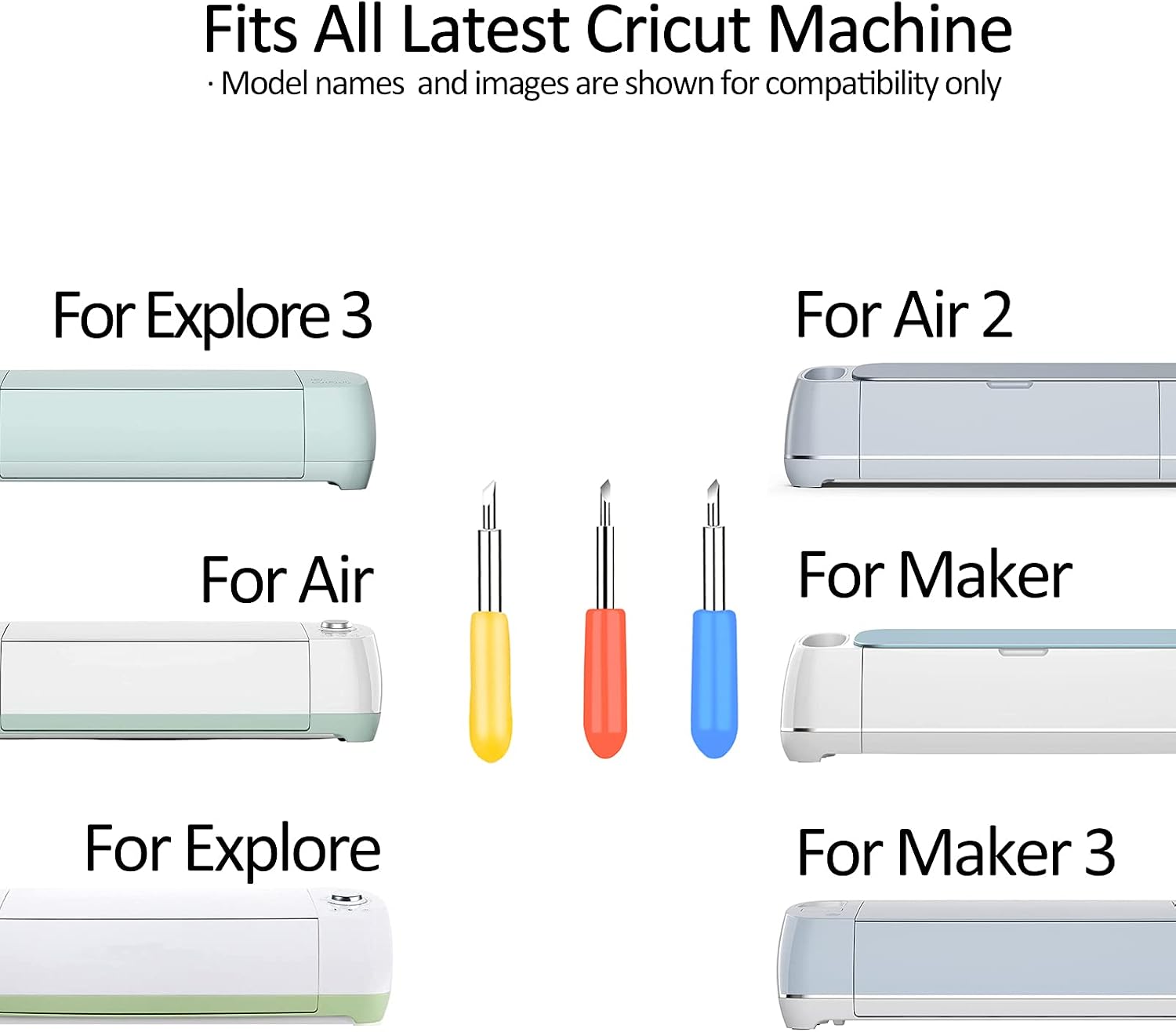 Blades for Cricut Explore 3/Air 2/Air/Maker 3/Maker, 40 Pack Replacement for Cutting Machine (20 Standard Fine Point,10 Shalow,10 Deep Cut Blades)
