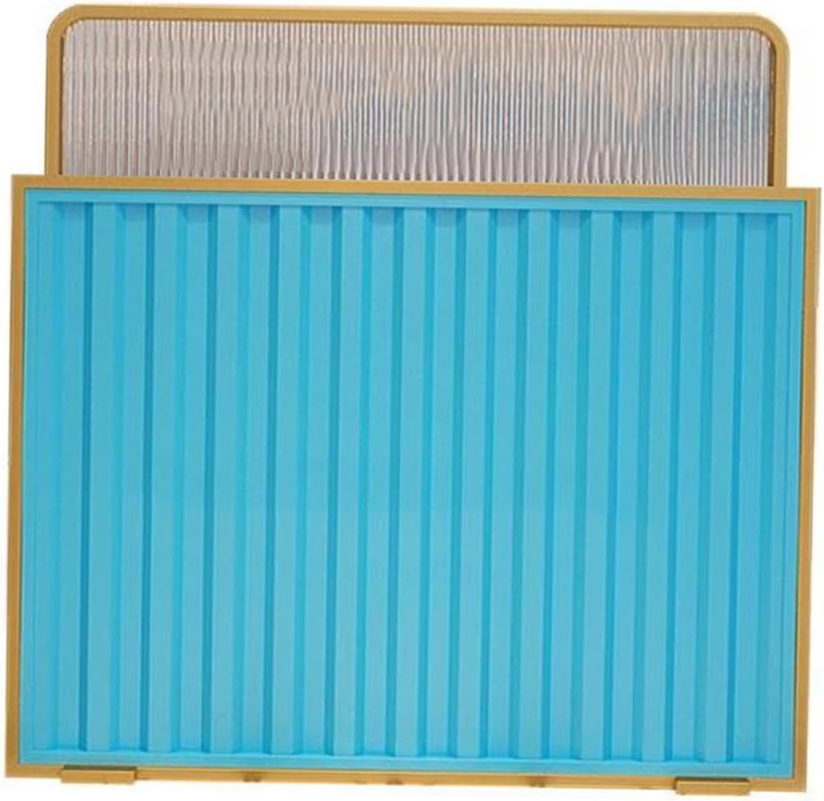 Glass Room Divider Office Partition Tempered Glass Panels Table Dividers Panels Partitions，Blue Room Divider for Dining Area Stylish Table Screen with Frosted Glass Perfect for Restaurant Ba