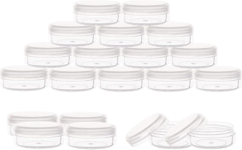 Frascos Recarregáveis ZEJIA com Tampa Transparente, 10 g, Pacote com 20