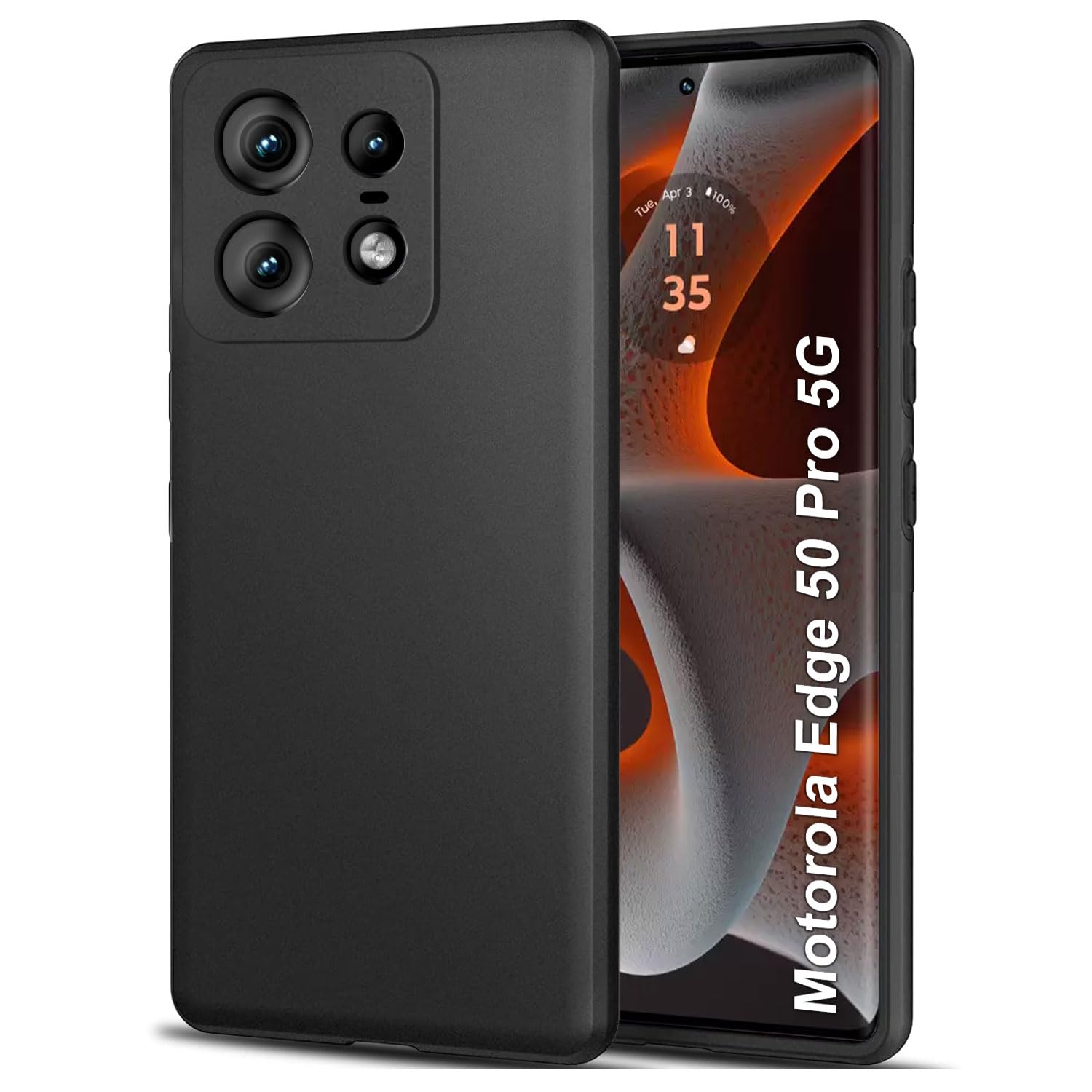 TheGiftKart Sleek Back Cover Case for Motorola Moto Edge 50 Pro 5G | Slim Fit Protective Design | Ultra Matte Finish | Camera Protection Bump | Soft Back Case for Moto Edge 50 Pro 5G (Silicone, Black) (B0D37LKK69) Amazon Price History, Amazon Price Tracker