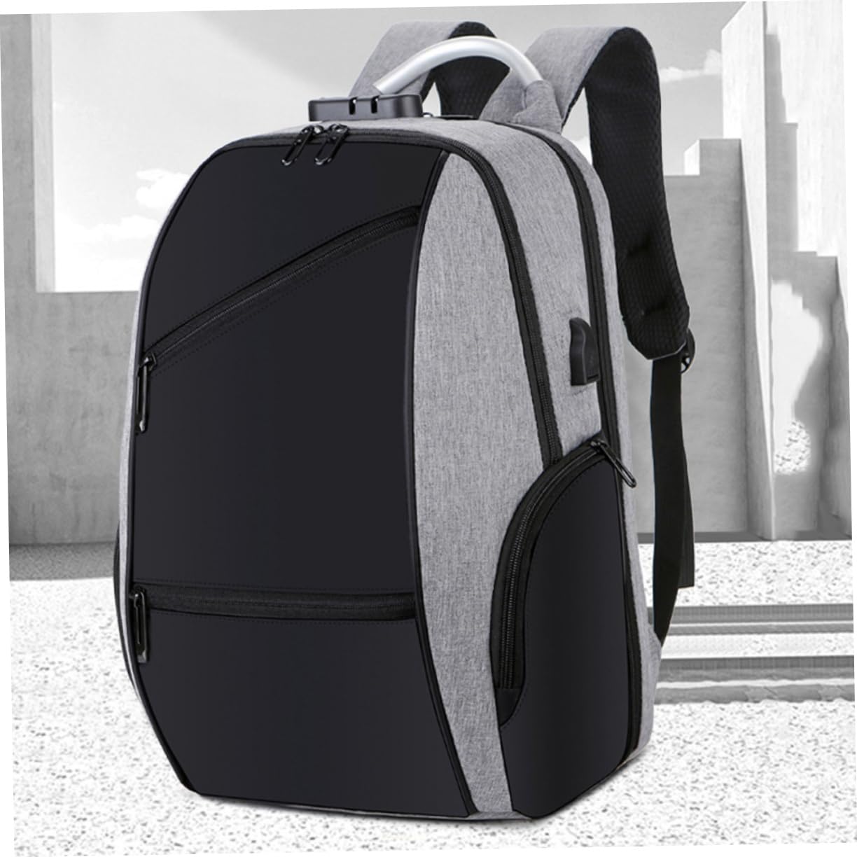 Homoyoyo Zaino per Laptop Lucchetto a Combinazione e Porta Ricarica Usb, Zaino da Viaggio Elegante e Resistente per Studenti e Uomini D’affari, Grande Capacità per Computer e Accessori