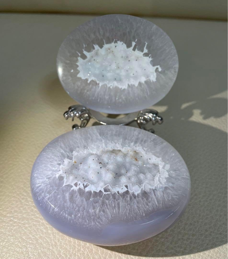 トレジャー瑪瑙 ドゥルージーアゲート 聚宝盆 雪模様 シュガー