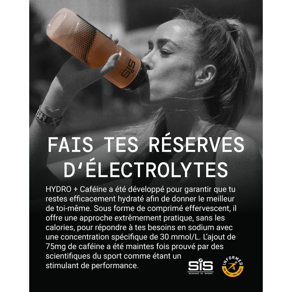 Science in Sport HYDRO Pastilles, Pastilles de caféine 160 pcs. Coca - Pastilles d’électrolytes, Vegan & sans gluten, 75mg de caféine, Pastilles effervescentes pour l’hydratation
