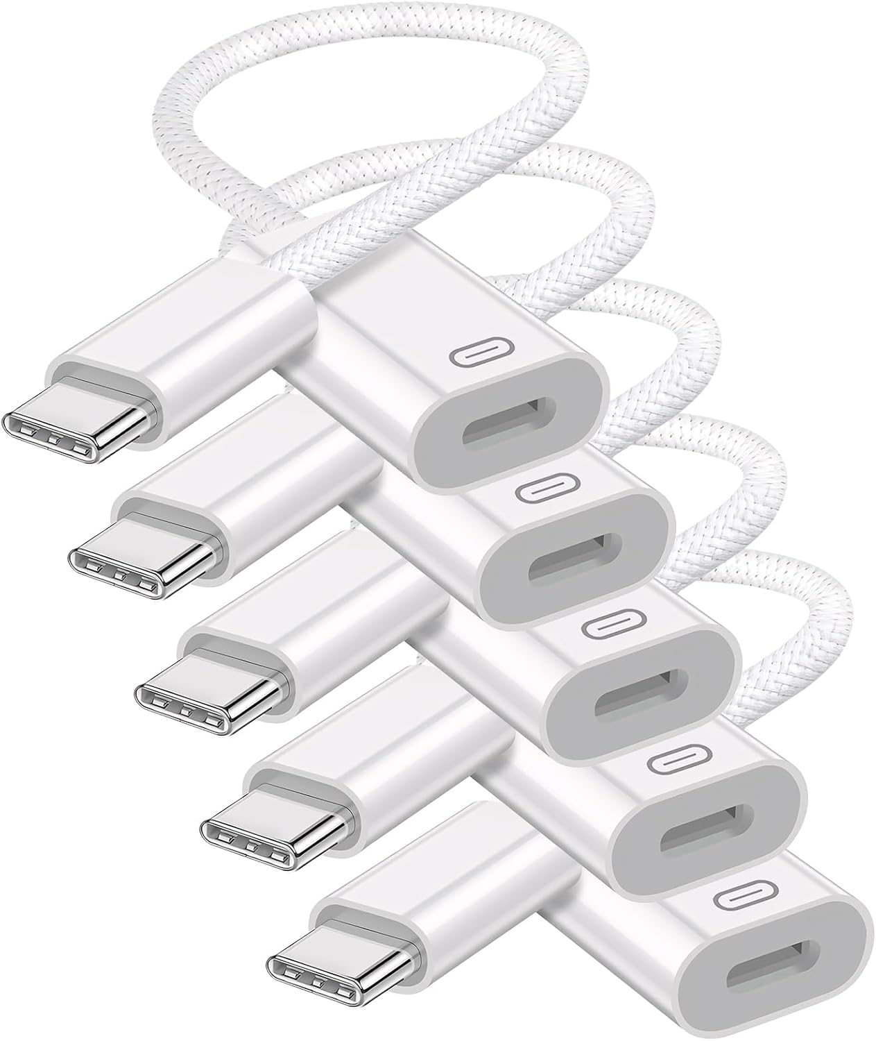 USB C to Lightning Headphone Audio Adapter, Type C Male to Female Lightning Earphone Converter with Charge/Data Transfer, Compatible with iPhone 17/16/15 Plus/Pro/Max, iPad Pro/Air, MacBook（5 Pack）