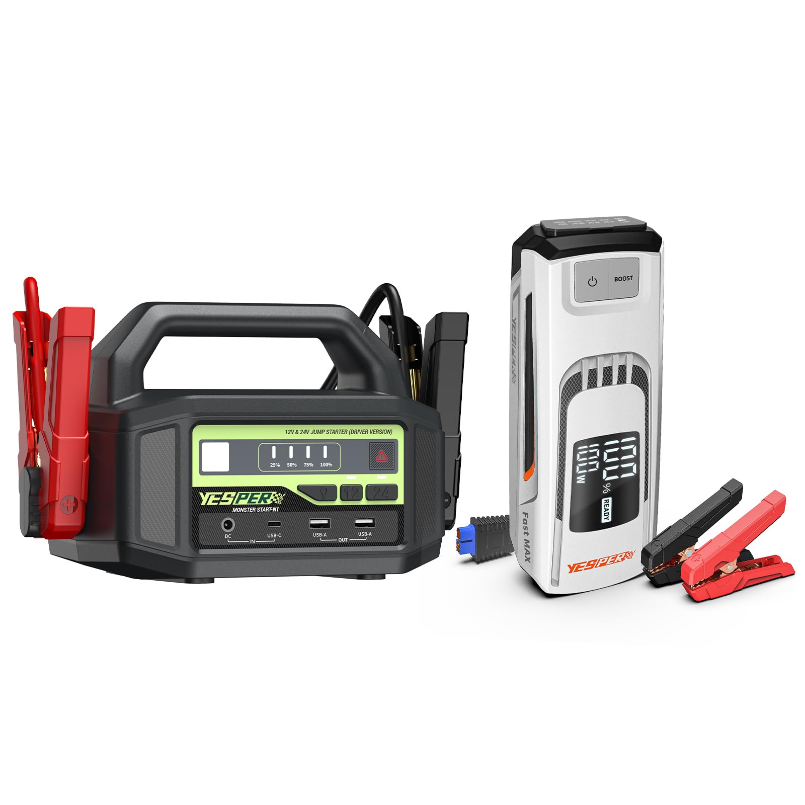 YESPER 12V 24V Car Jump Starter 6000A Peak 5 1 lbs Portable Jump Starter Battery Pack and YESPER