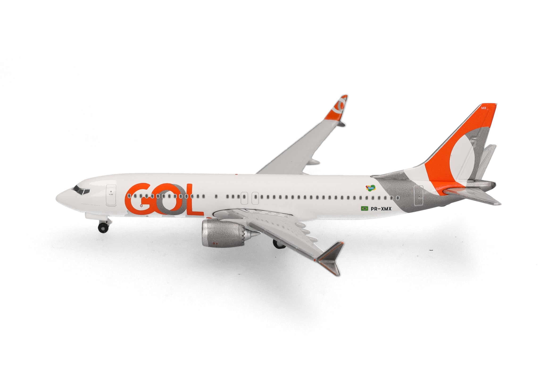 Herpa Modellino aereo GOL Linhas Aéreas Boeing 737 Max 8 – PR-XMX, miniatura in scala 1:500, pezzo da collezione, modello di aereo senza base, metallo