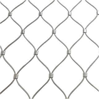 Flexible Cable Safety Mesh, Safety Net Plants Gardening Mesh, Fall Prevention Net High Altitude 2.0mm Flexible Stainless Steel Mesh (Color : 10cm/2mm, Size : 1.5x25m/4.9x82ft)