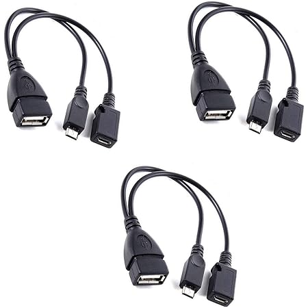 [3 Pack] TV xStream USB Port Adapter, Micro OTG Cable and Power - Compatible with Streaming Sticks, Media Devices, Rii and Logitech Keyboards, and Nintendo Switch, SNES, NES Classic