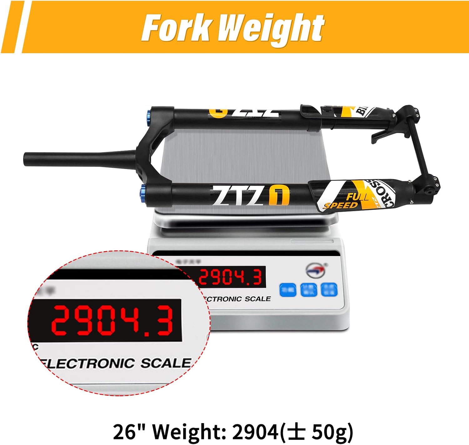 20/26 Inch 5.0 Fat Tire Bike Air Mountain Bike Inverted Suspension Fork, Thru Axle 15 * 150mm MTB Manual Lockout, Rebound Adjustment Tapered Front Forks for Snow Beach E-Bike