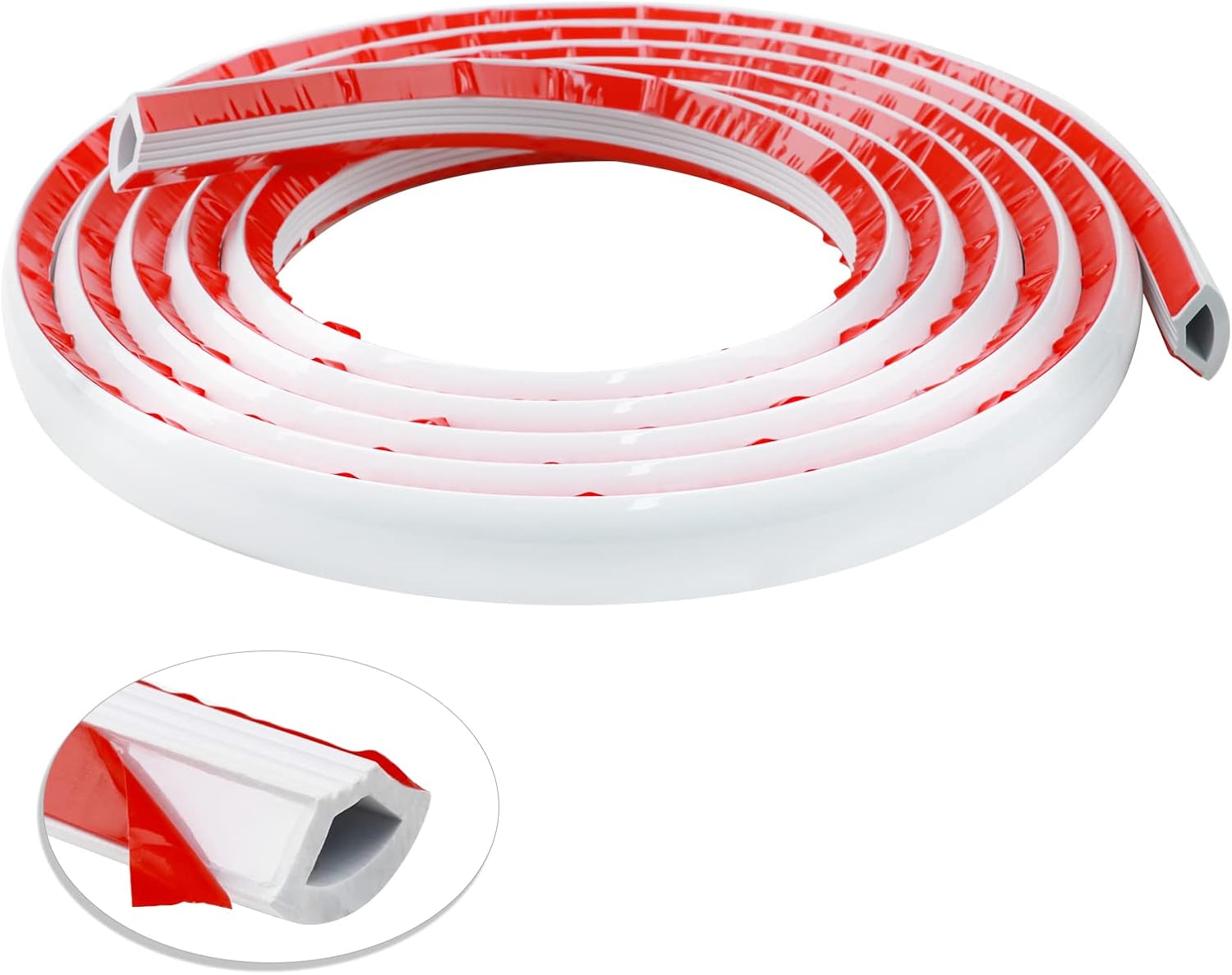 Duzzy Flexible Quarter Round Molding SelfAdhesive, 16.4FT Peel and