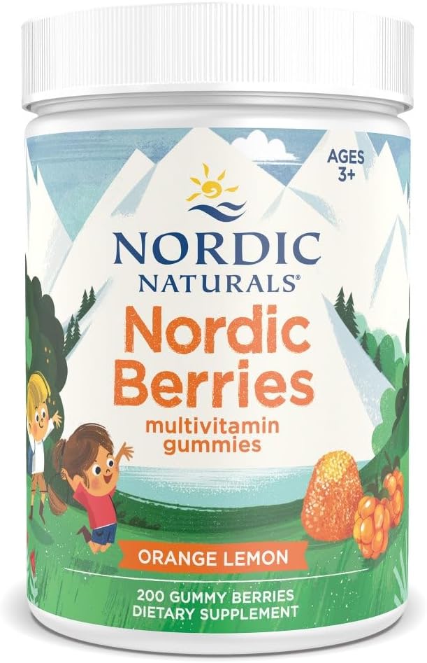 Nordic Naturals Nordic Berries, Citrus - 200 Gummy Berries - Great-Tasting Multivitamin for Ages 3+ - Growth, Development, Optimal Wellness - Non-GMO, Vegetarian - 50 Servings