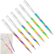 Glitter Gel Pens-6PCS 1.2mm Fine Tip Rainbow Gradient Pen, Comfortable Grip | Colored Gel Pen, Vibrant Glitter Writing Pen for Kids and Adult Artists, Drawing, Painting, Coloring