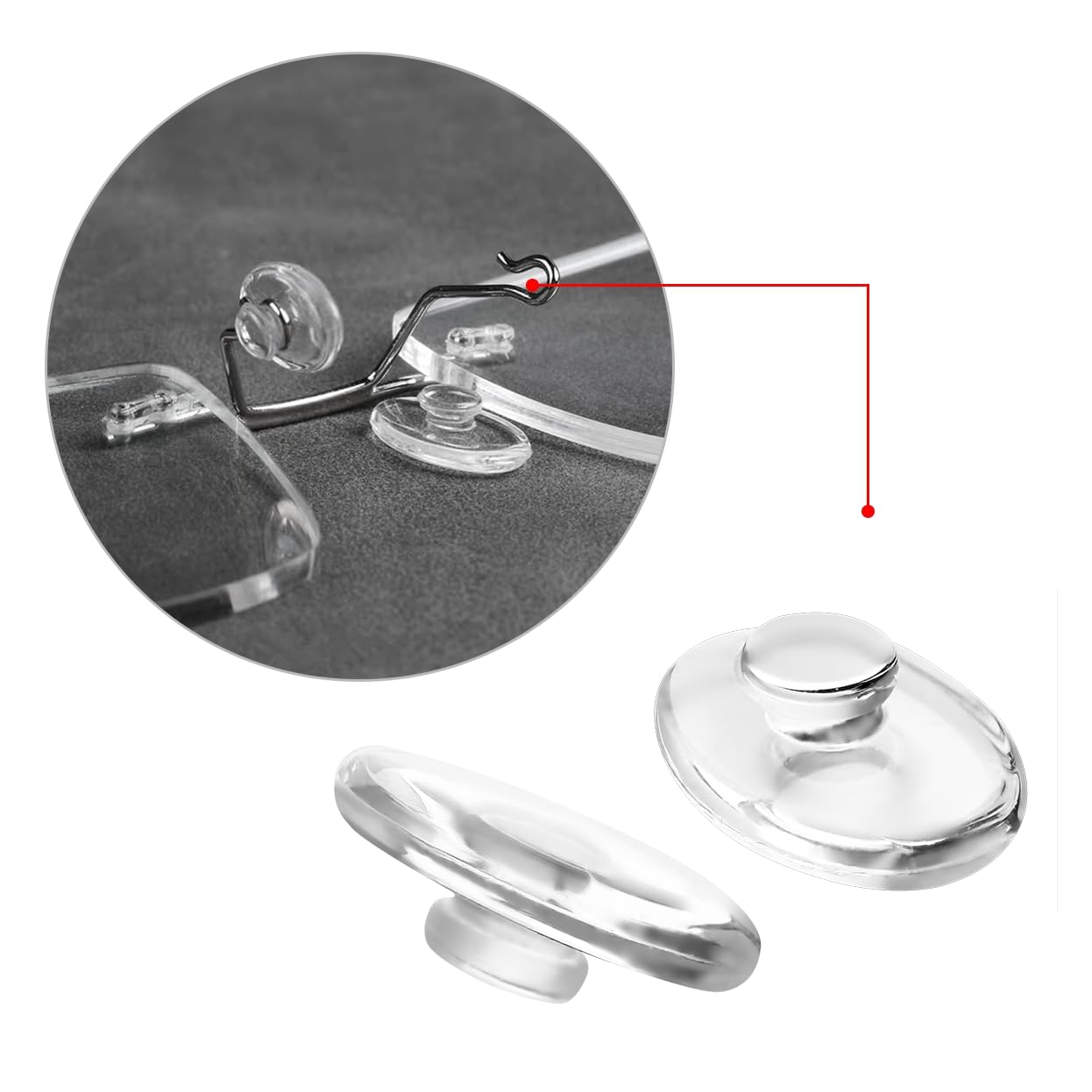 Nakładki na nos do okularów, wciskane noski do okularów, 13 x 7 mm, miękkie silikonowe części nosa/osłony nosa, zamiennik do ramy sylwetki, ramek powietrznych Marchon, oprawki do okularów