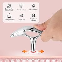Vista 4 de Gua Sha Point - Herramienta de masaje de acero inoxidable para masaje de tejido profundo, diseño ergonómico, masajeador de acupresión para cuello