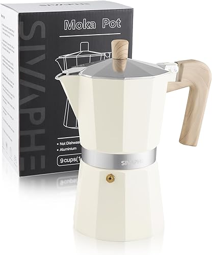 Miniatura 19 de Sivaphe Olla de Moka de Aluminio de 6 Tazas de Espresso, Percolador para Café Expreso y Café, Cafetera Portátil para Estufa, Italiana y Cubana para