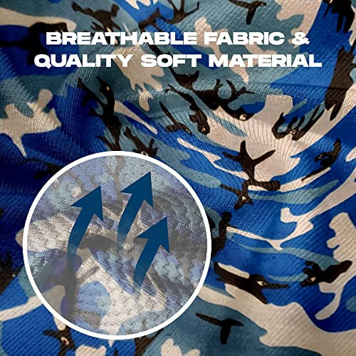 Armoray Face Mask Washable & Reusable Balaclava Neck Gaiter - Sun Protection Bandana Scarf Masks For Men & Women Hiking Fishing (Blue Camo) #TOP5