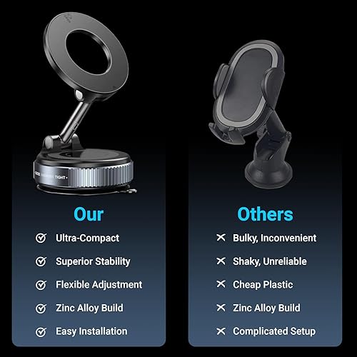 Miniatura 6 de Soporte magnético de teléfono para automóvil con ventosa reforzada de 360, soporte de teléfono para teléfono celular MagSafe para iPhone y Samsung,