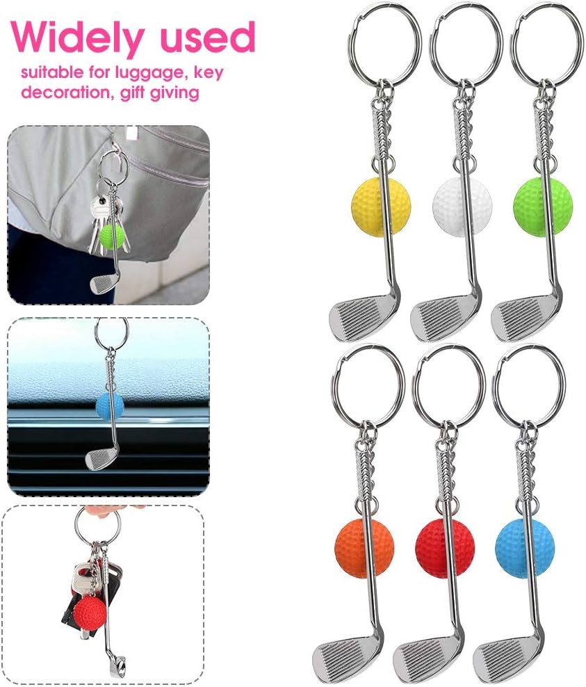 Pssopp 6pcs Mini Racket Ball Pendant Keychain, Key Ring and Ball Keyring Keychain Bags Key Chain and Other Decoration