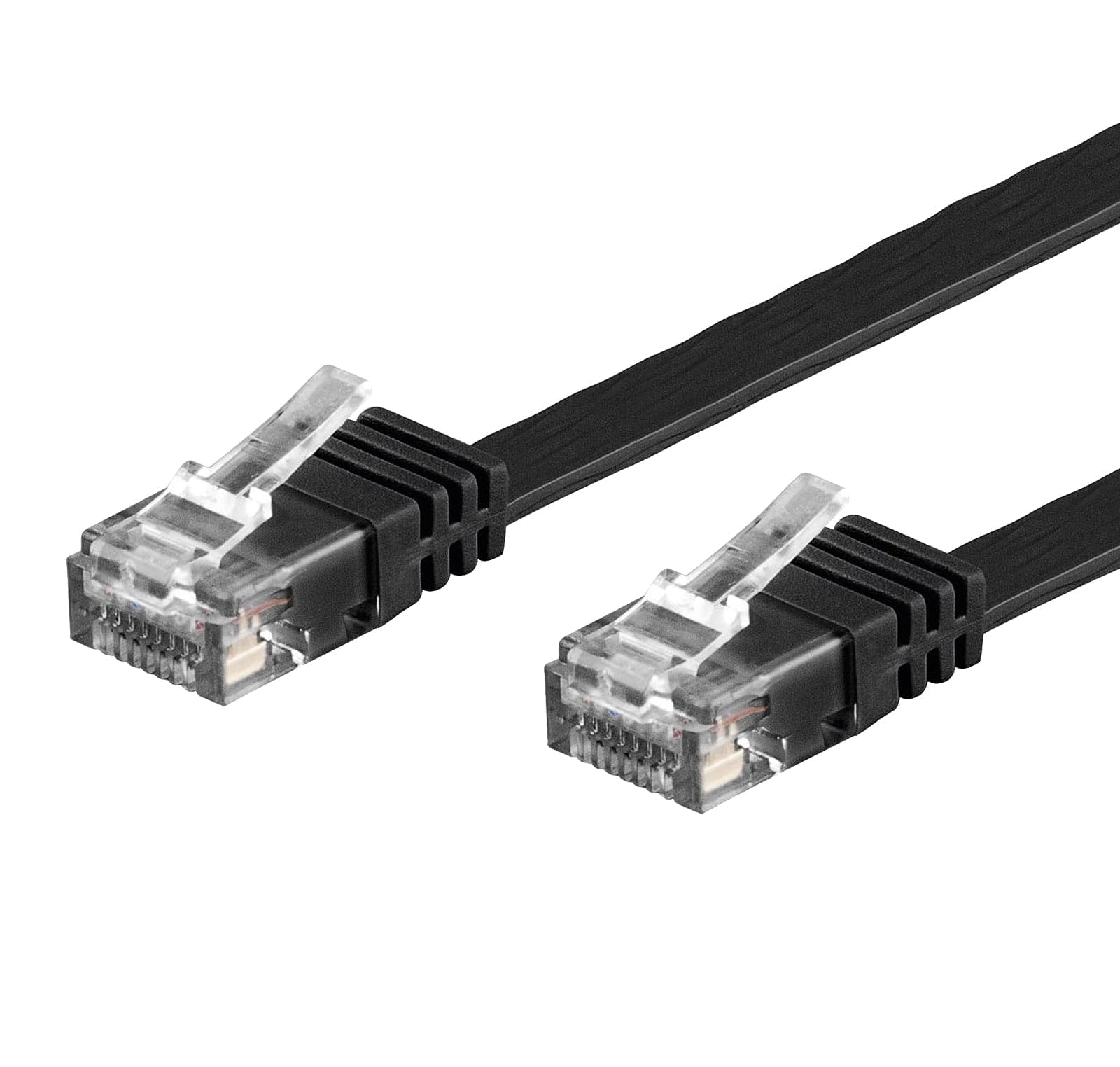 Techly ICOC U6A-FL-200BKT - Cable de red (20 m, Cat6a, U/UTP (UTP), RJ-45, RJ-45, Negro)