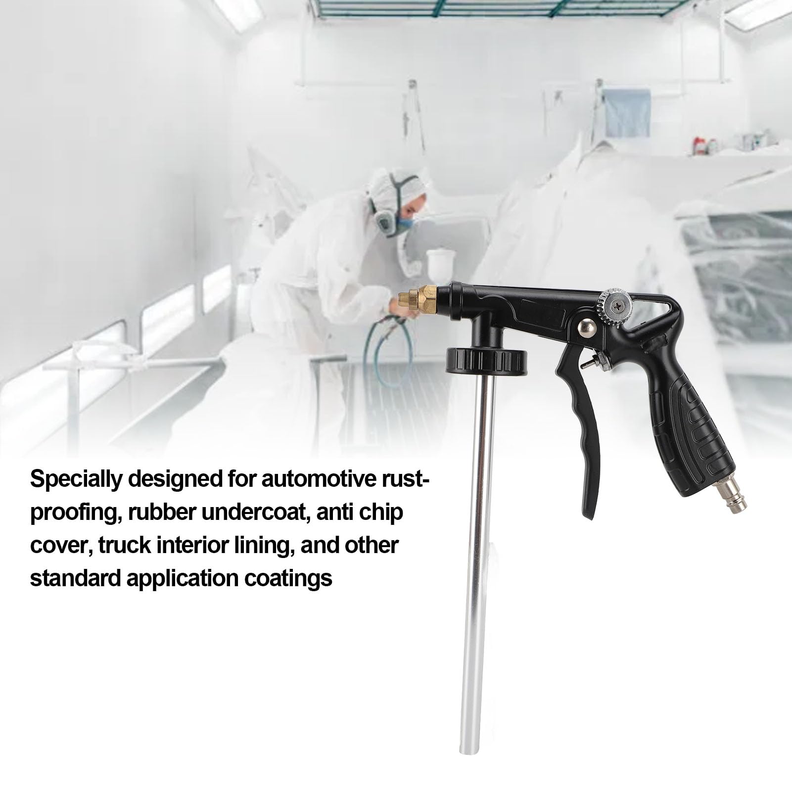 Yosoo Health Gear Pistola a Spruzzo per Sottosmalto Ad Aria Compressa, Acciaio Inossidabile in Alluminio Ramato, per Sottostrato Antiruggine per Autoveicoli con Connessione Rapida, Impugnatura