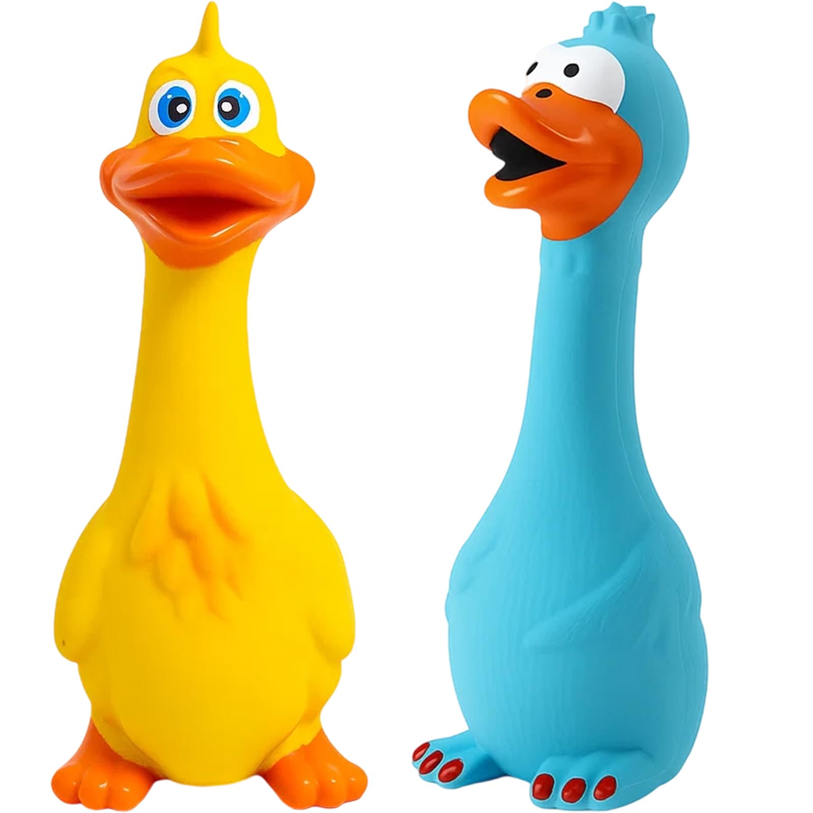 QhgPnt 2 Pack Rubber Chicken Dog Toys, Squeaky Chicken Dog Toy for Puppies, Interactive Chew Toys for Dental Health, Floating Pool Toys for Dogs, Indoor and Outdoor Play