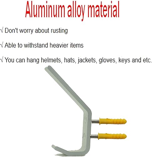 Miniatura 6 de Pmsanzay Juego de 6 soportes para casco, gancho para casco de motocicleta, montaje en pared, estante de almacenamiento para casco ecuestre, estante