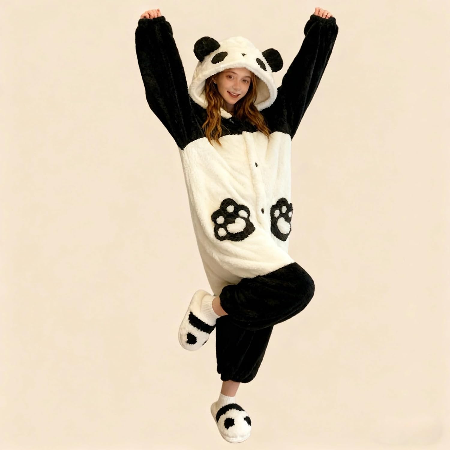 Cute Animal Hooded Robe for Adults – Soft Plush Holiday Pajama, Halloween & Christmas Costume