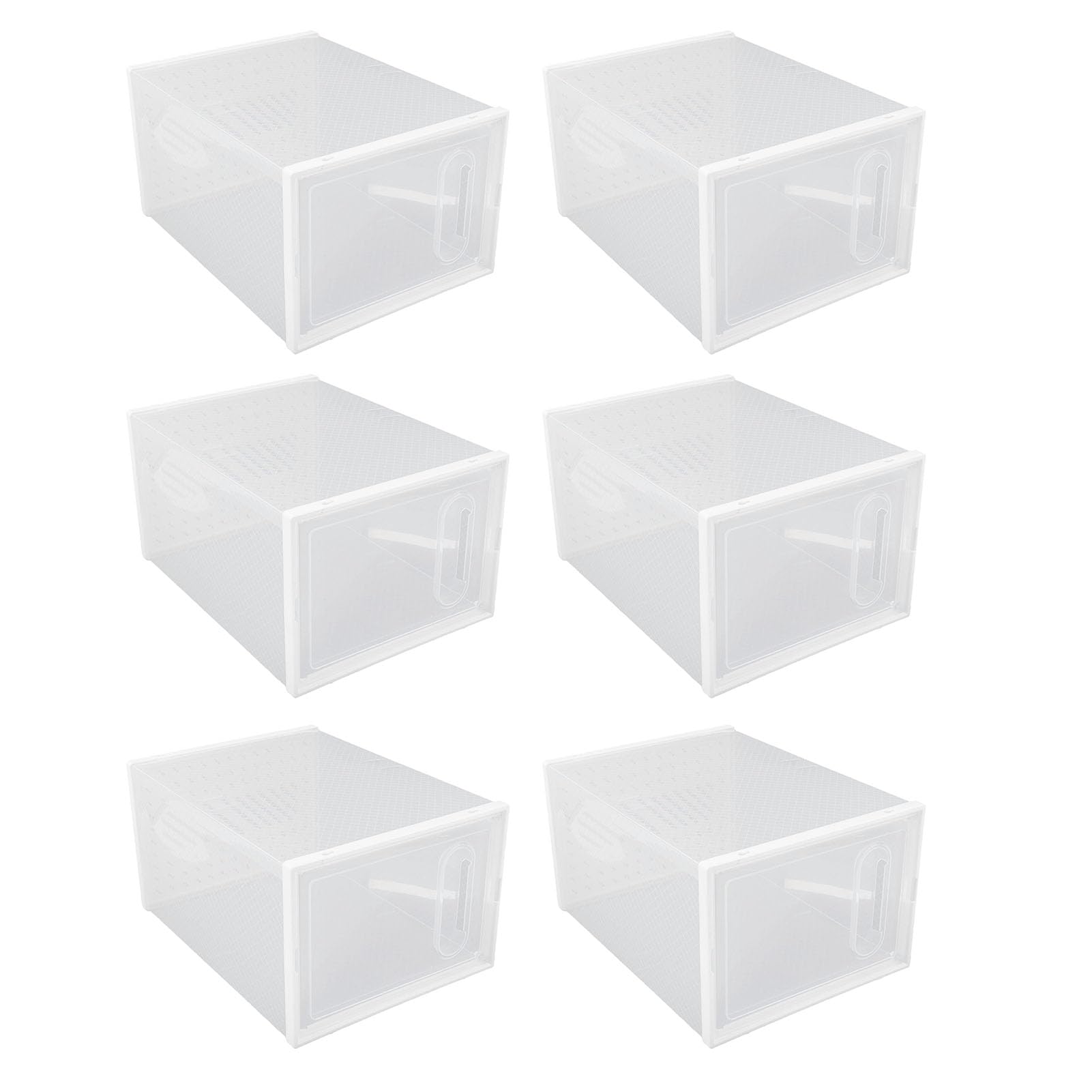 Caja de Almacenamiento de Zapatos Apilable Transparente de 6 Piezas con Puertas Magnéticas, Diseño Ventilado para Zapatillas, Tacones Altos y Zapatos Planos, Ideal para