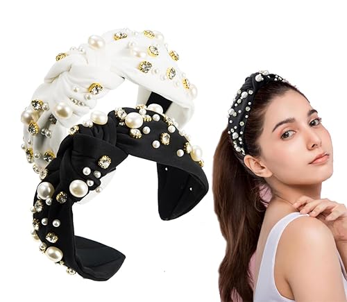 Miniatura 7 de JILIYUPA Diadema de carnaval con diamantes de imitación, turbante anudada en cruz, aro para el pelo, para carnaval, de terciopelo con torsión de