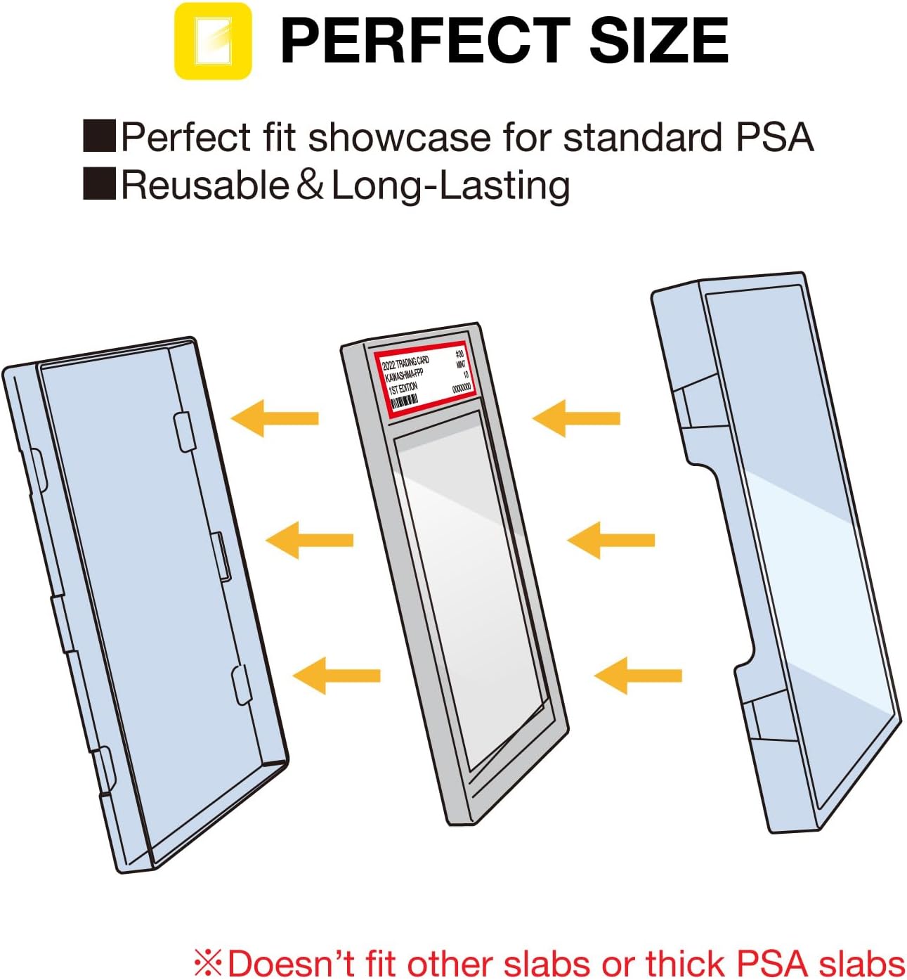 TCG FULL PROTECT PACK CASE for PSA(PSA Size) KAWASHIMA INDUSTRIES Made in JAPAN 8 pieces(2 pieces × 4 packages) Graded Card Showcase for PSA Standard Slab, to Protect Sports Cards, Collectible Cards
