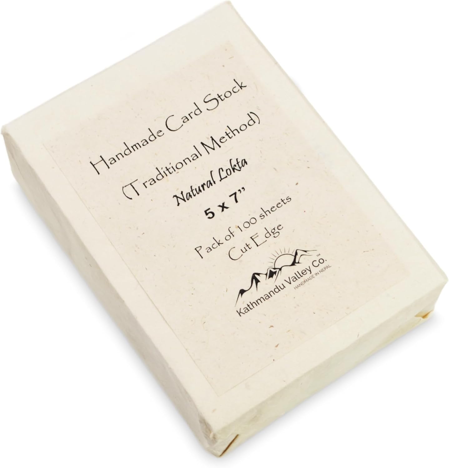 Handmade Lokta Card Stock 5x7 Inch Paper with Clean-cut Edges. Tree-free Lokta Paper for Vintage Stationery, Printing, and Decorative Wedding Invitations (Pack of 100)