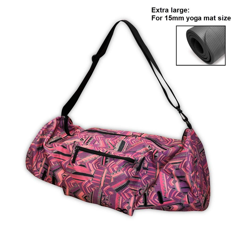 YogaAddict Large Yoga Pilates Mat Bag and Carriers Compact With Pockets