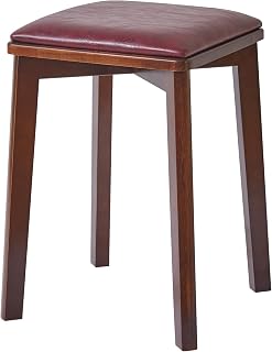 IKEA ドレッサー椅子:おすすめ組み合わせ&選び方ガイド 2 YD-151B Wooden Stacking Chair, Dresser Chair, Natural Wood, Chair, Stacking Stool, PU Leather Seat, Cushioned, Square, 13.0 x 13.0 x 17.7 inches 33 x 33 x 45 cm, Load Capacity 220.5 lbs 100